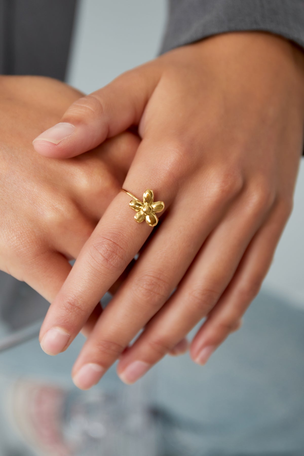 Ring - Goud - Puffy Flower