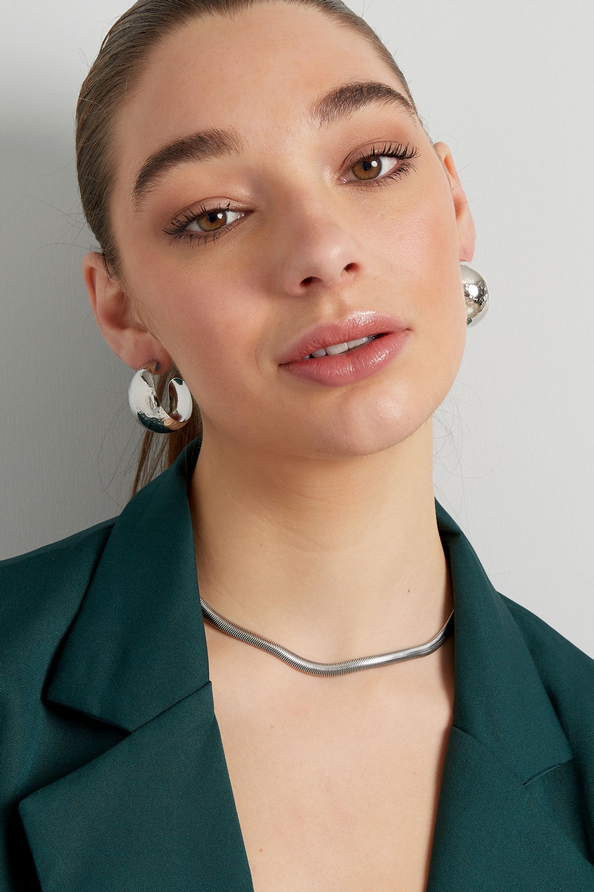 Oorbellen - Zilver - Metallic Hoops
