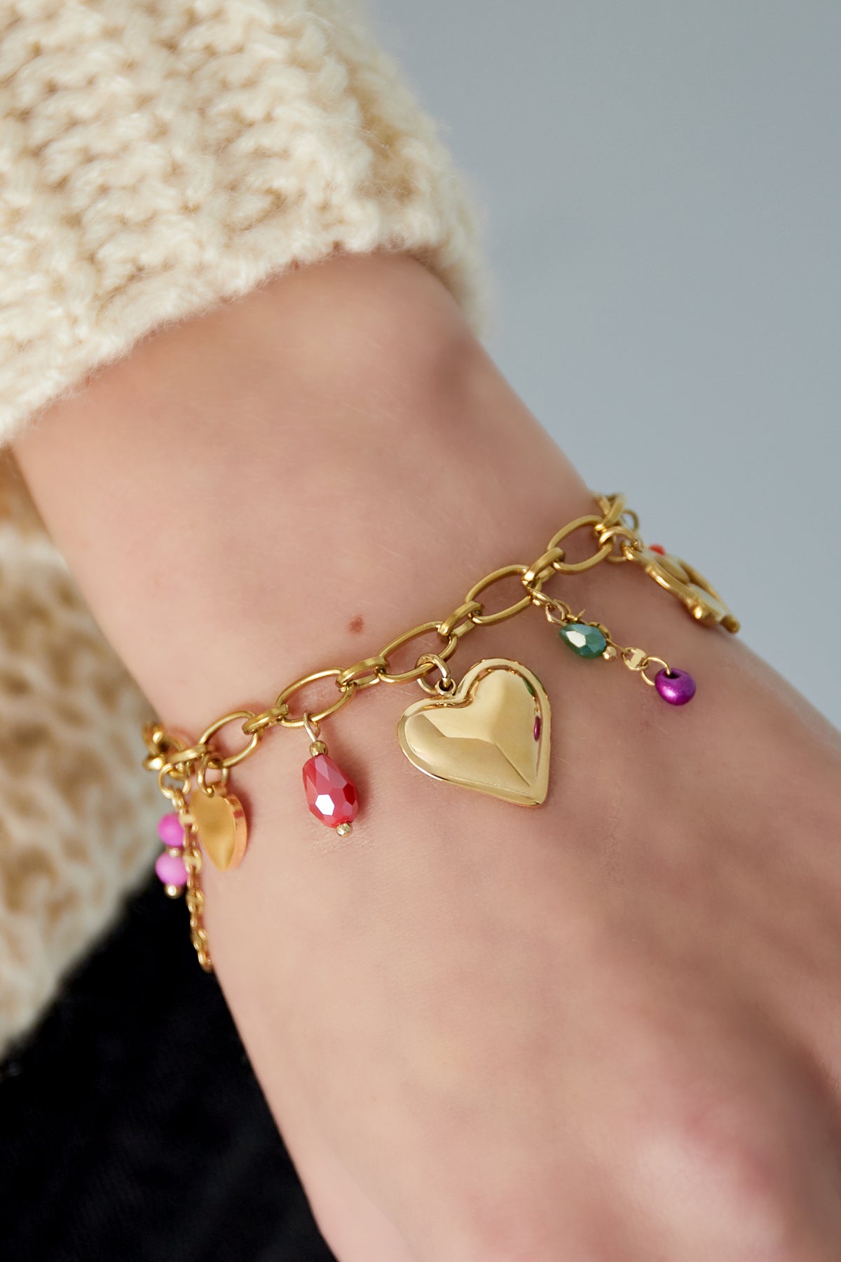 Statement armband - Goud - Colorful Love