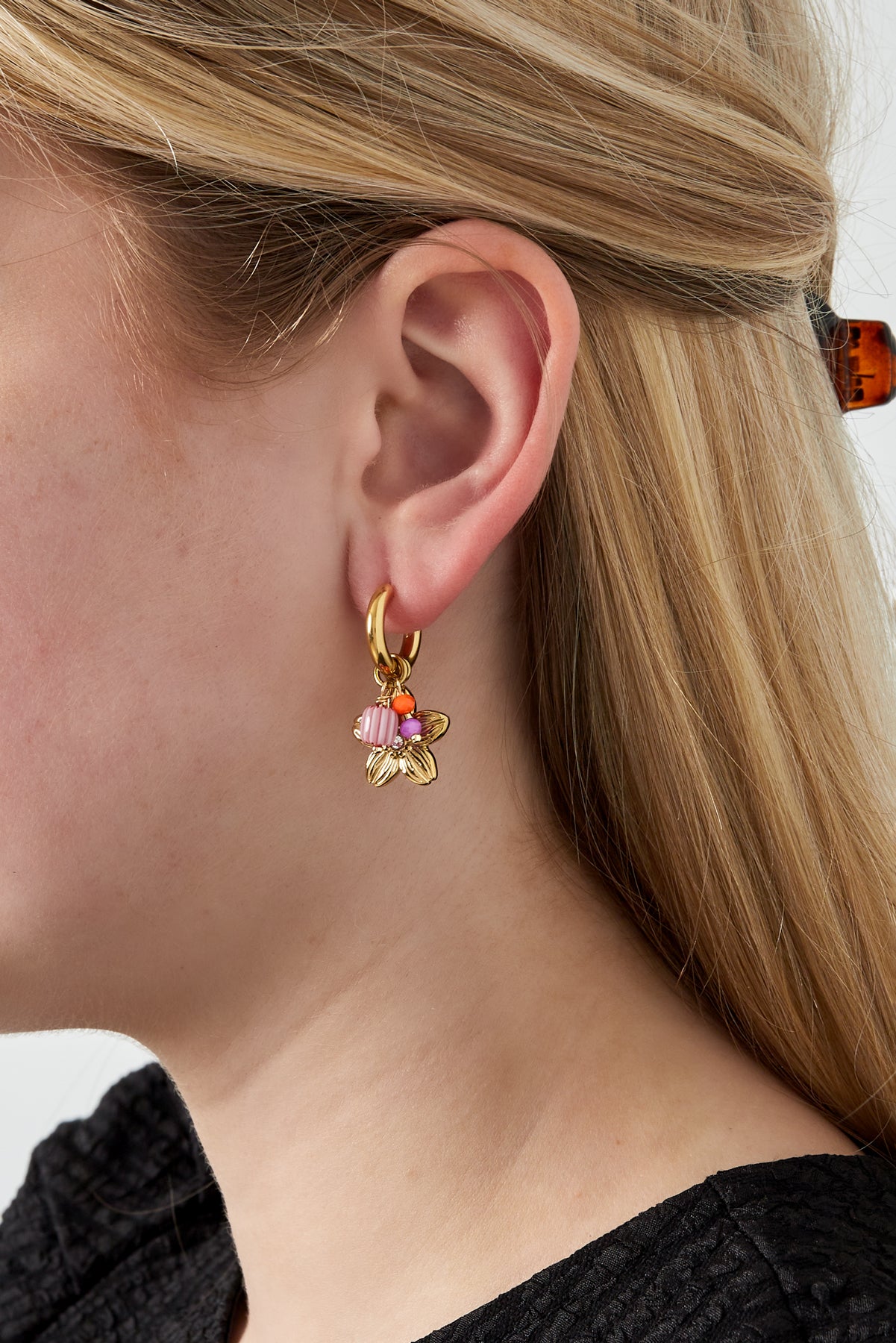 Oorbellen - Goud - Blooming Hoops
