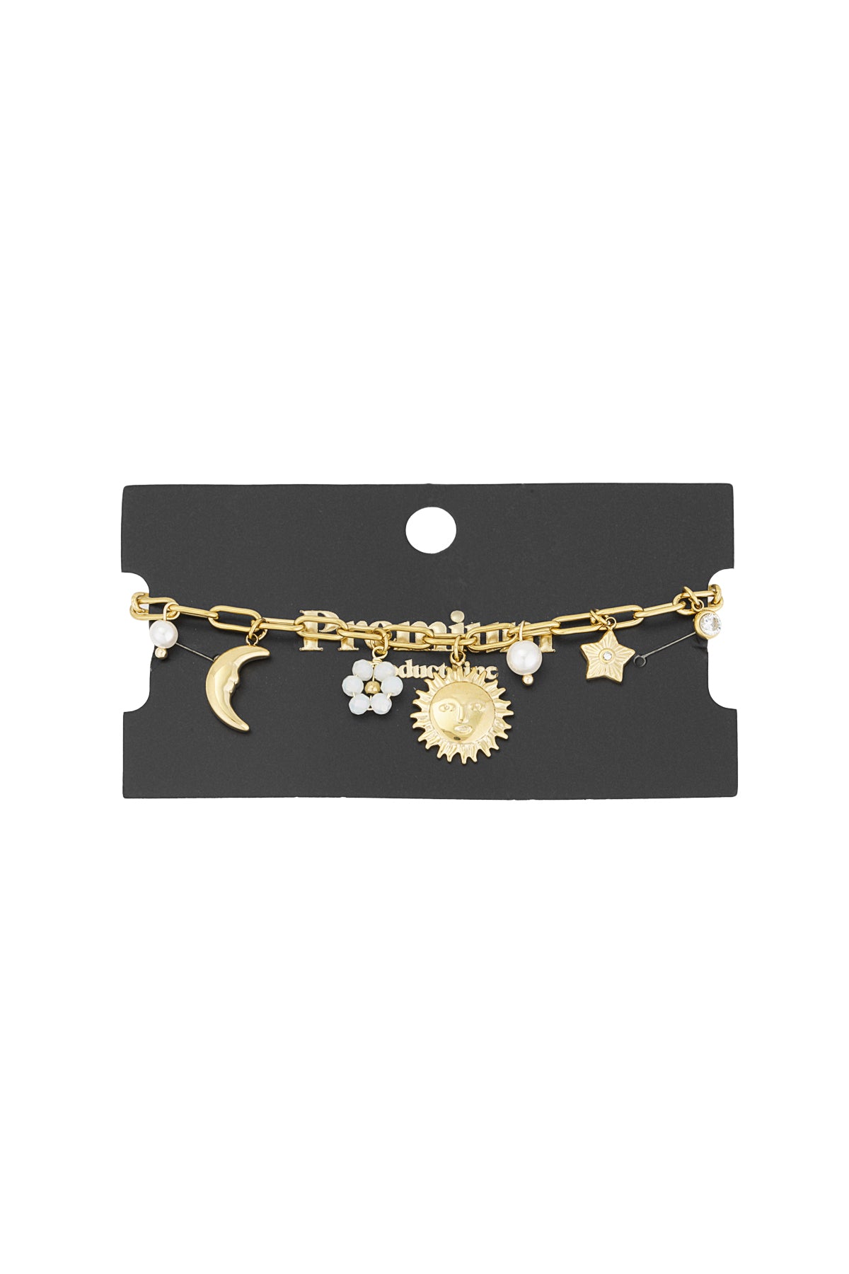 Armband - Goud - White Beads