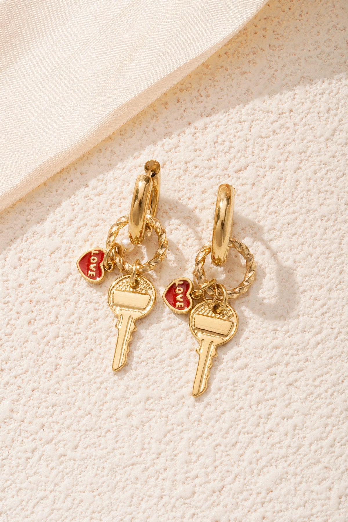 Oorbellen - Goud - Love Key