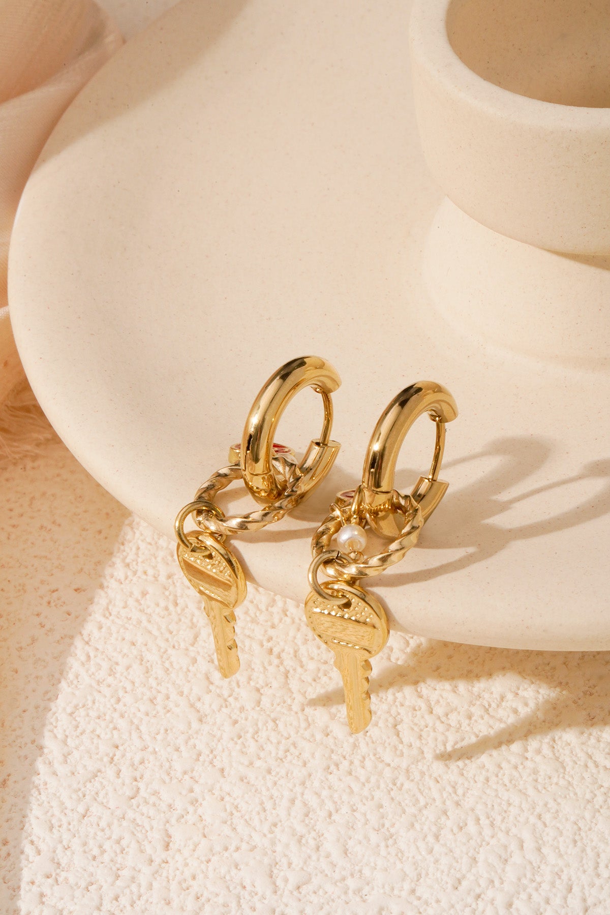 Oorbellen - Goud - Love Key