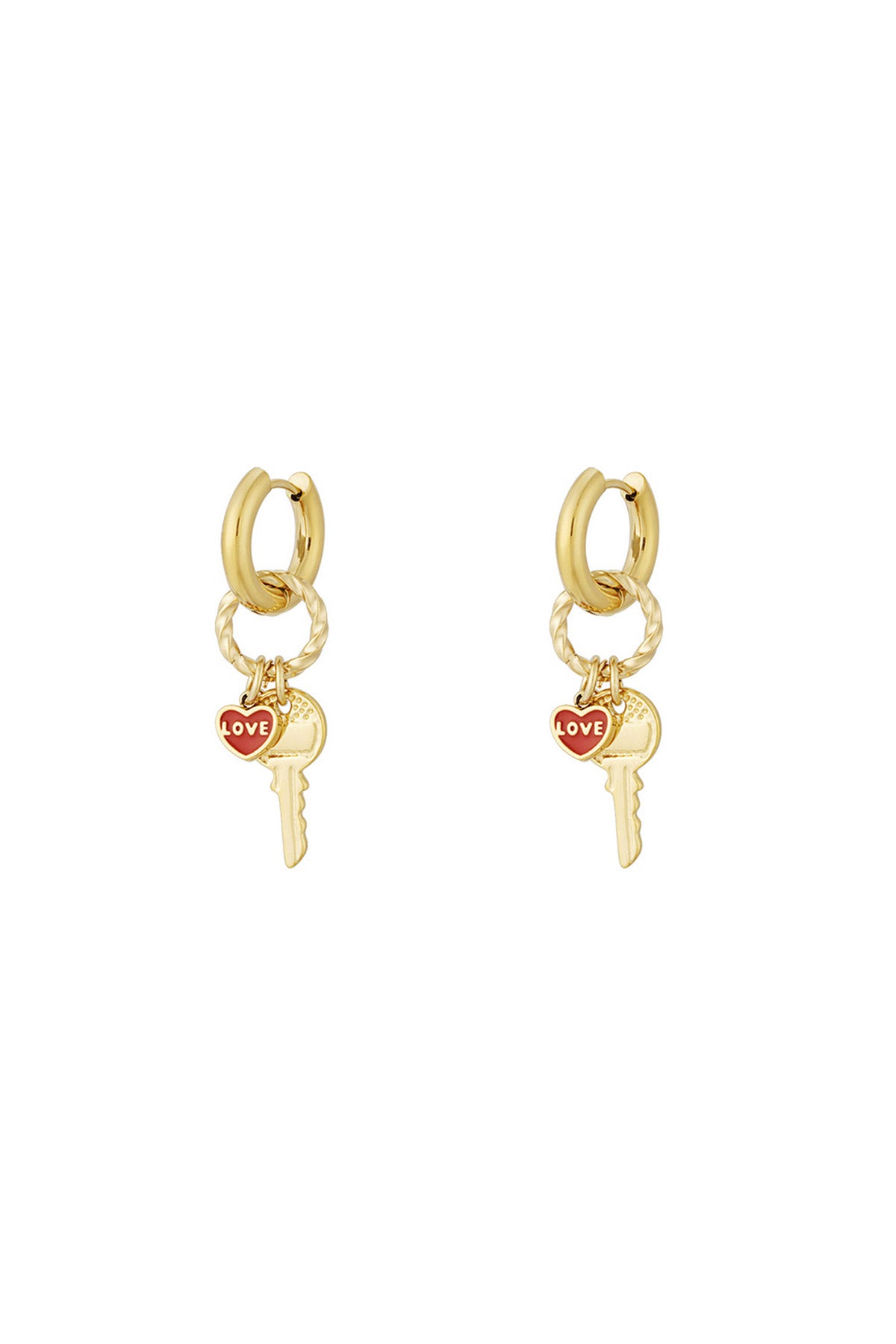 Oorbellen - Goud - Love Key
