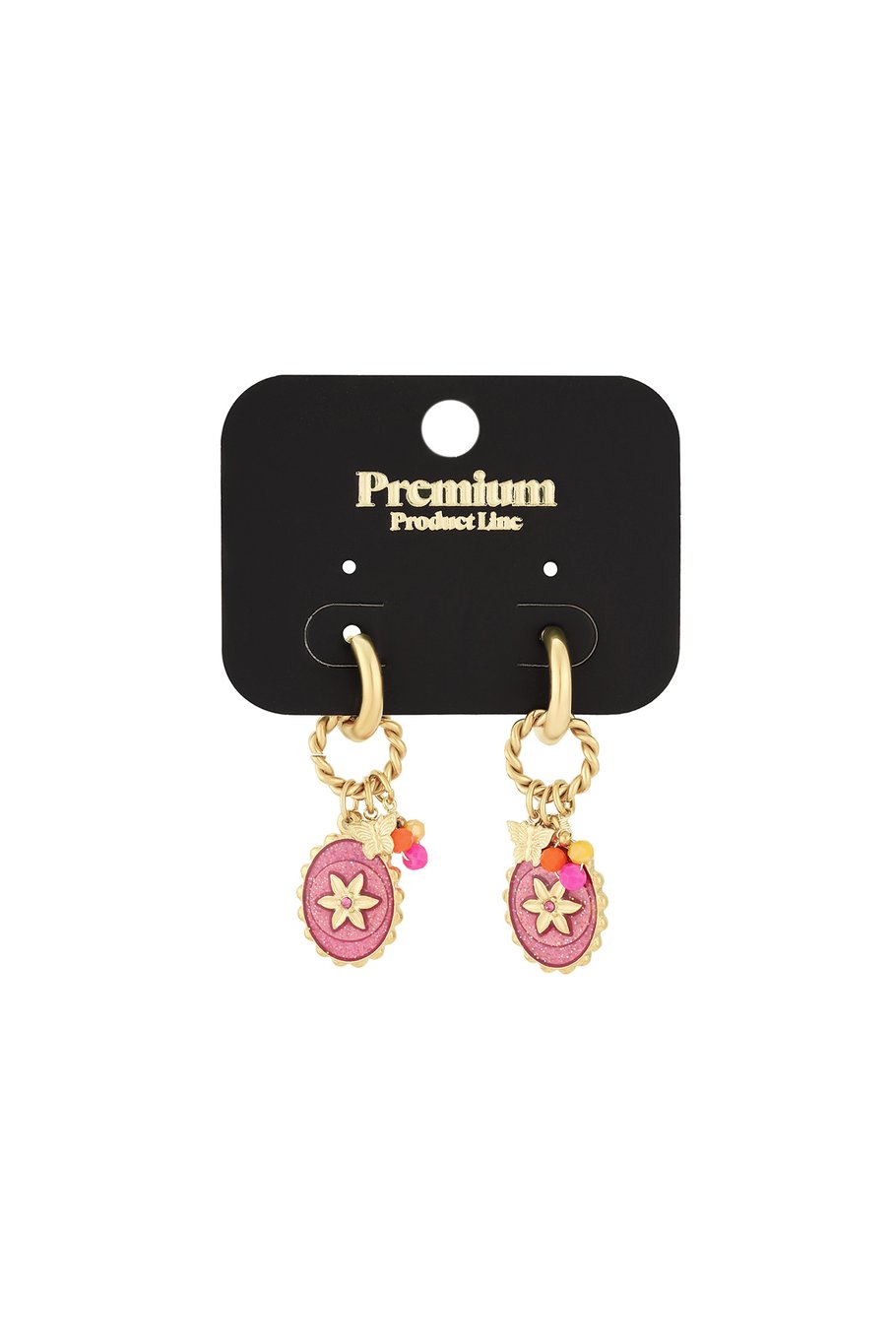 Oorbellen - Goud - Pink Stardust