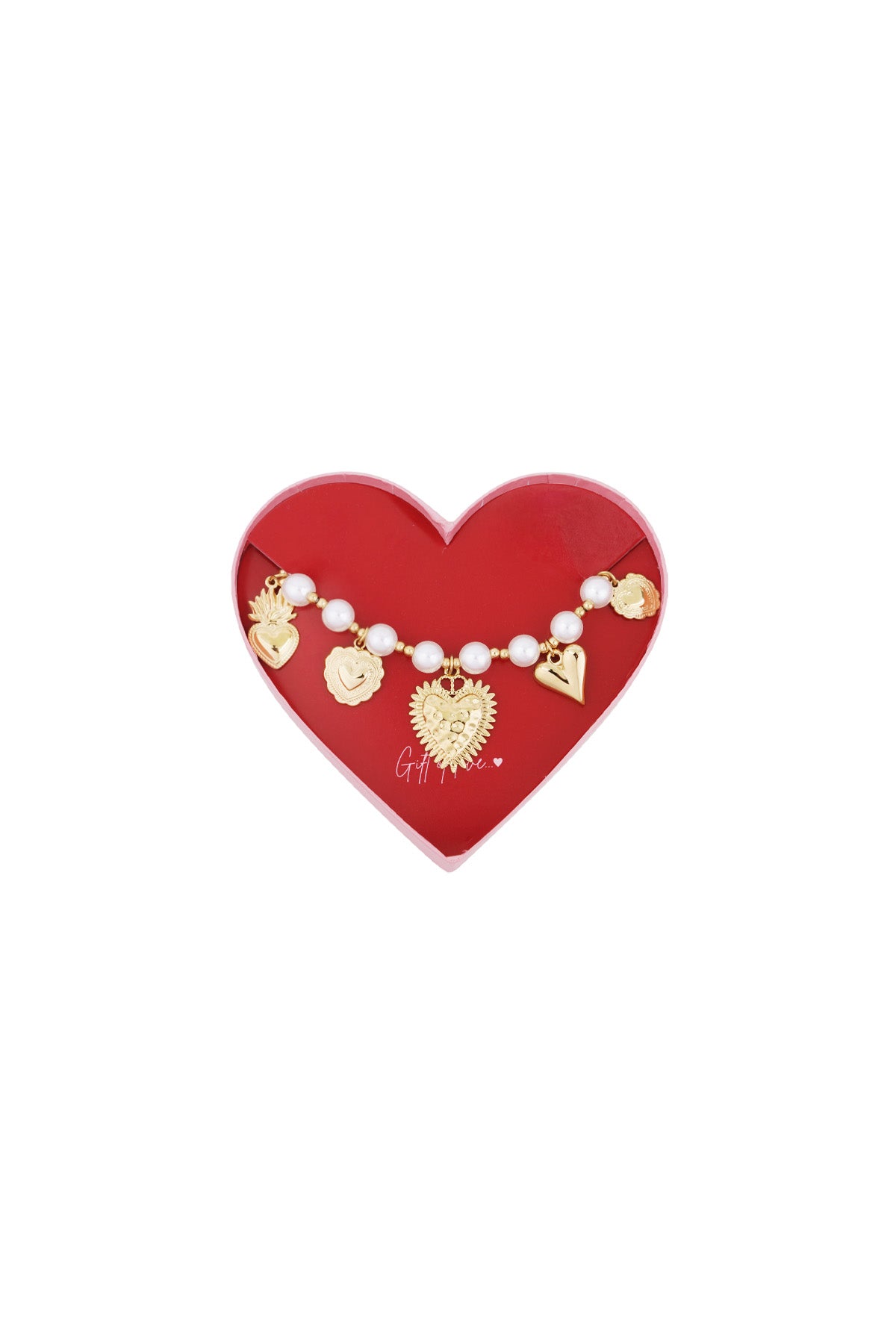 Statement armband - Goud - White Pearls