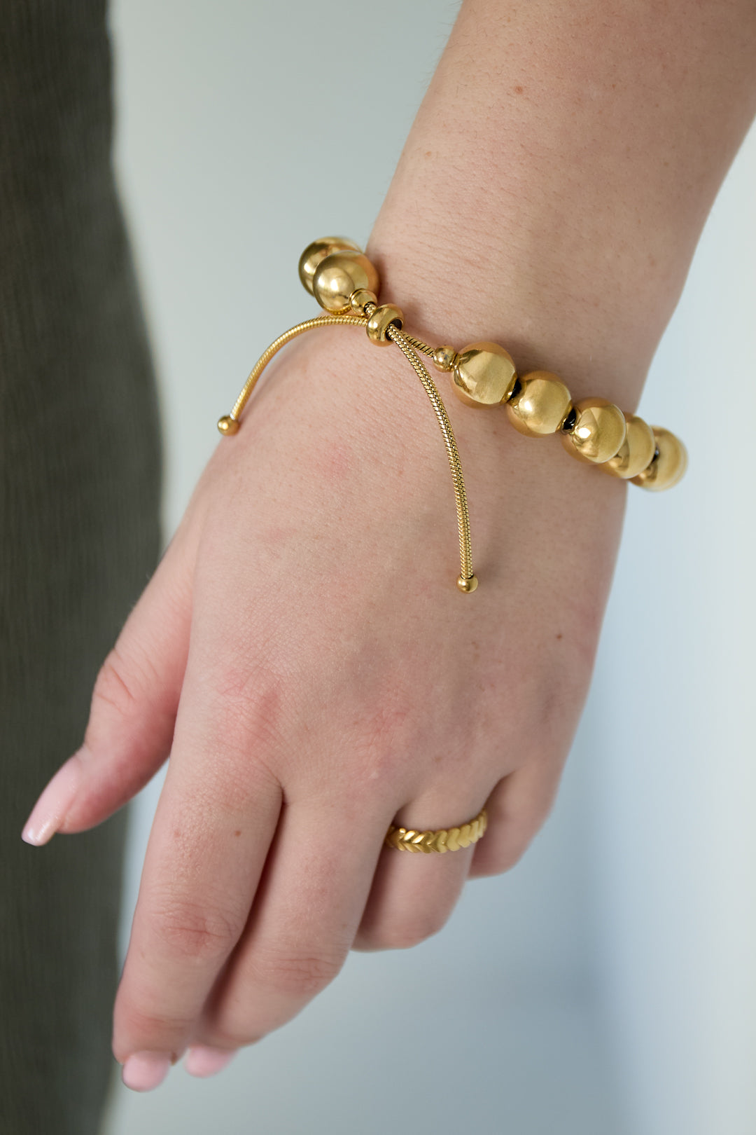 Armband - Goud - Golden Beads 12mm