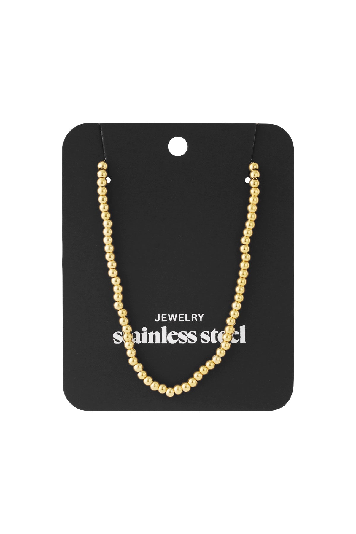 Ketting - Goud - Golden Beads 4mm
