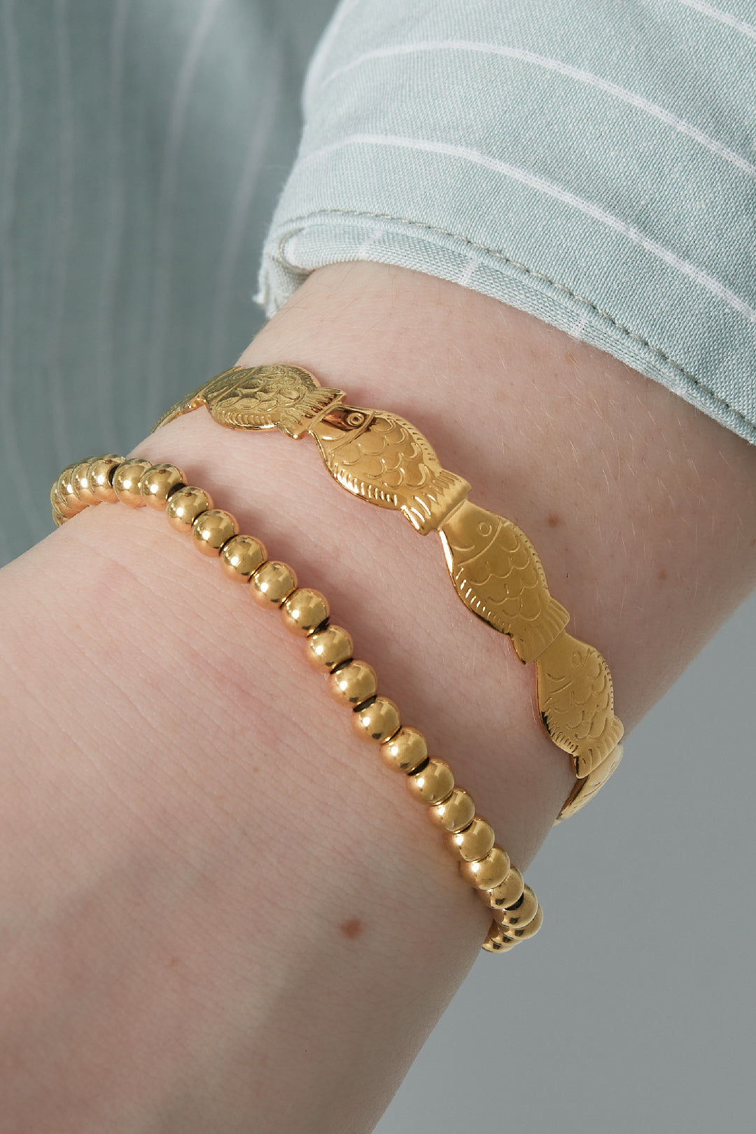 Armband - Goud - Golden Beads 5mm