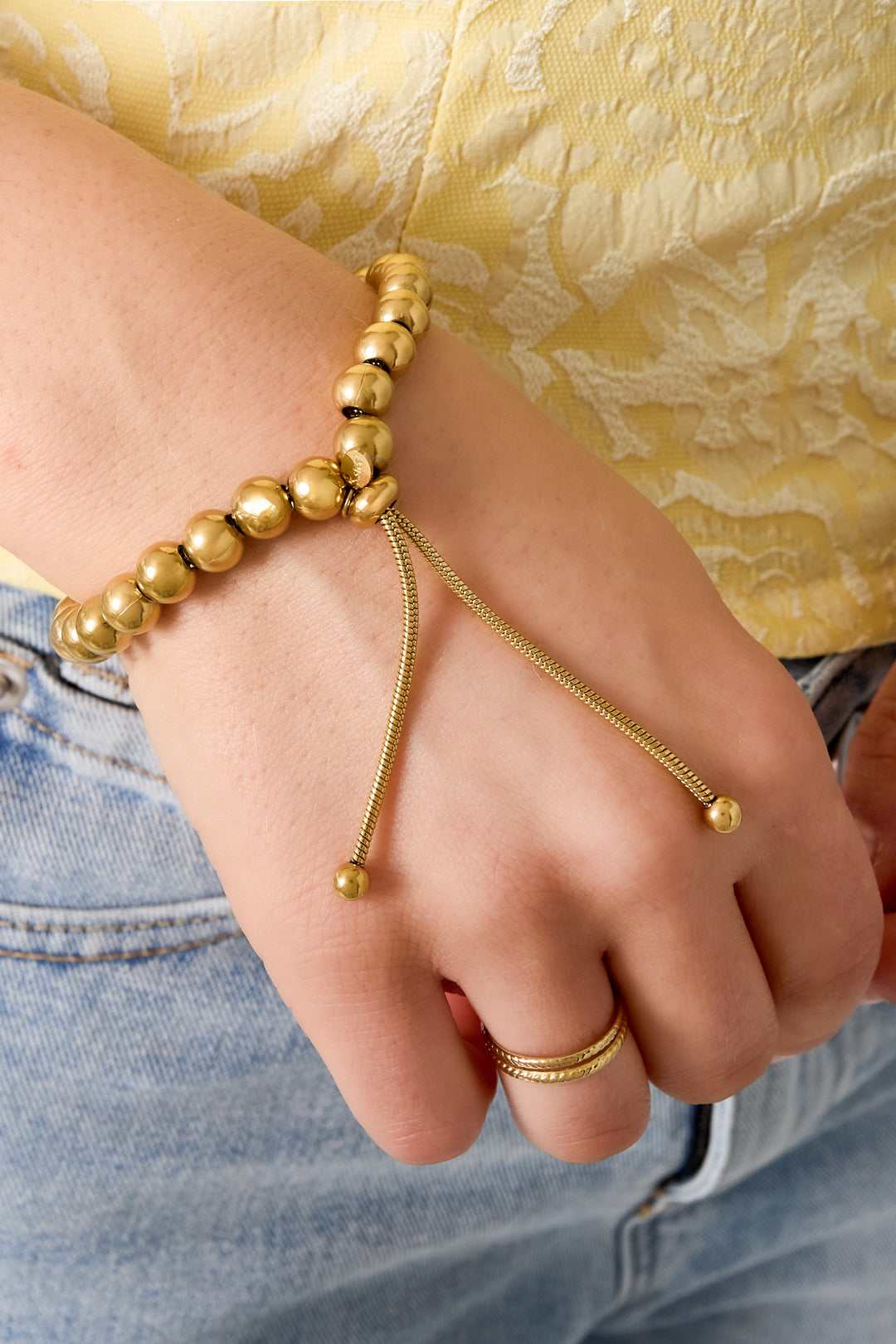 Armband - Goud - Golden Beads 8mm