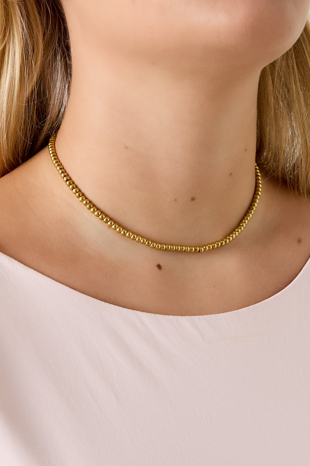 Ketting - Goud - Golden Beads 4mm
