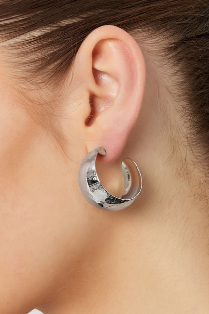 Oorbellen - Zilver - Metallic Hoops