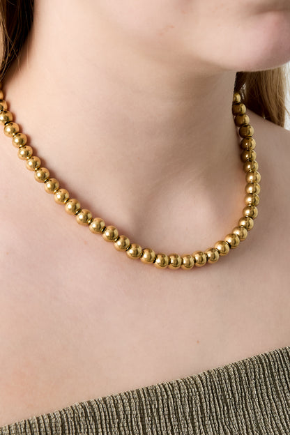 Ketting - Goud - Golden Beads 8mm