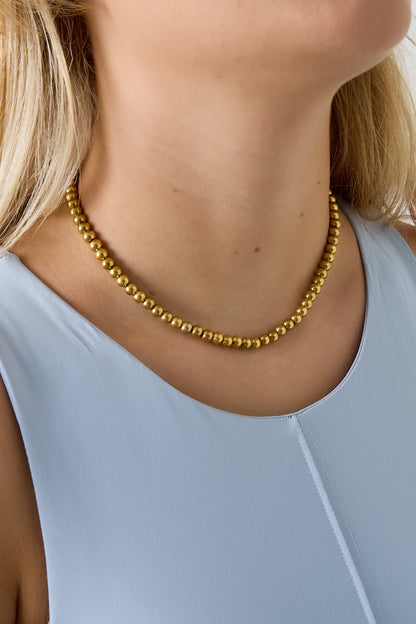 Ketting - Goud - Golden Beads 6mm