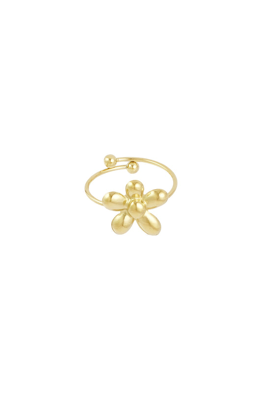 Ring - Goud - Puffy Flower