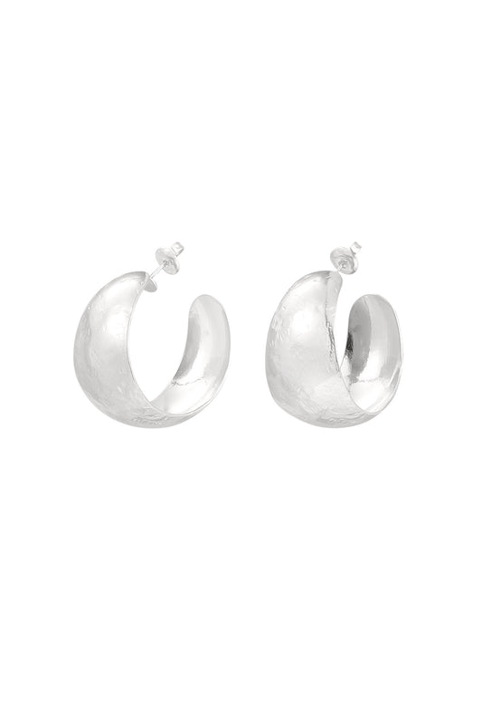 Oorbellen - Zilver - Metallic Hoops
