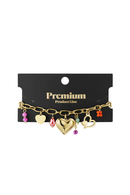 Statement armband - Goud - Colorful Love