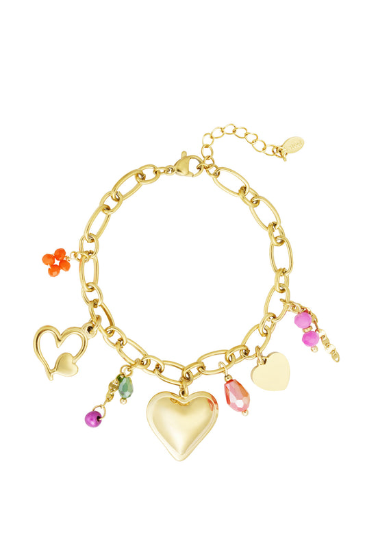 Statement armband - Goud - Colorful Love
