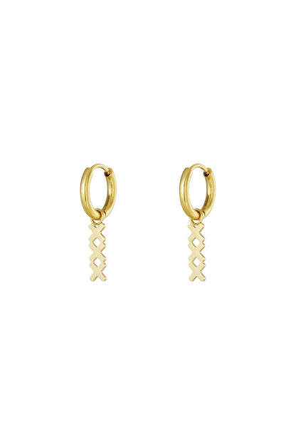 Oorbellen - Goud - Three Crosses