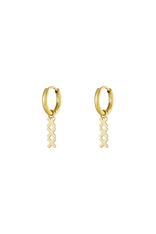 Oorbellen - Goud - Three Crosses