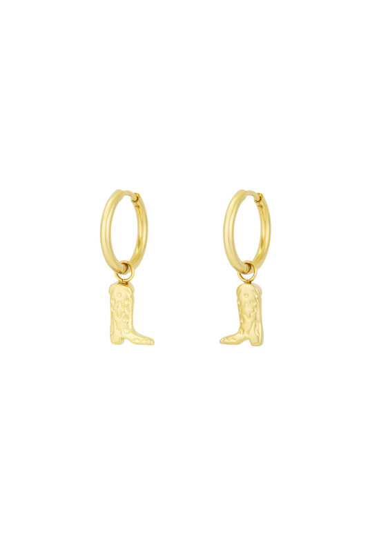 Oorbellen - Goud - Western Boots