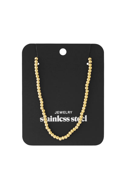 Ketting - Goud - Golden Beads 4mm