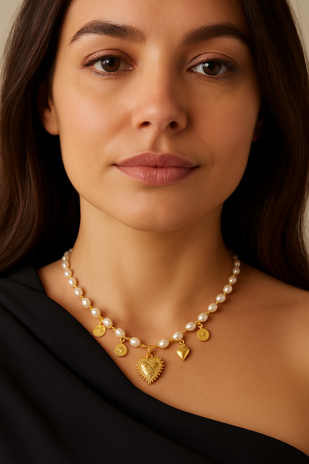 Statement ketting - Goud - White Pearls